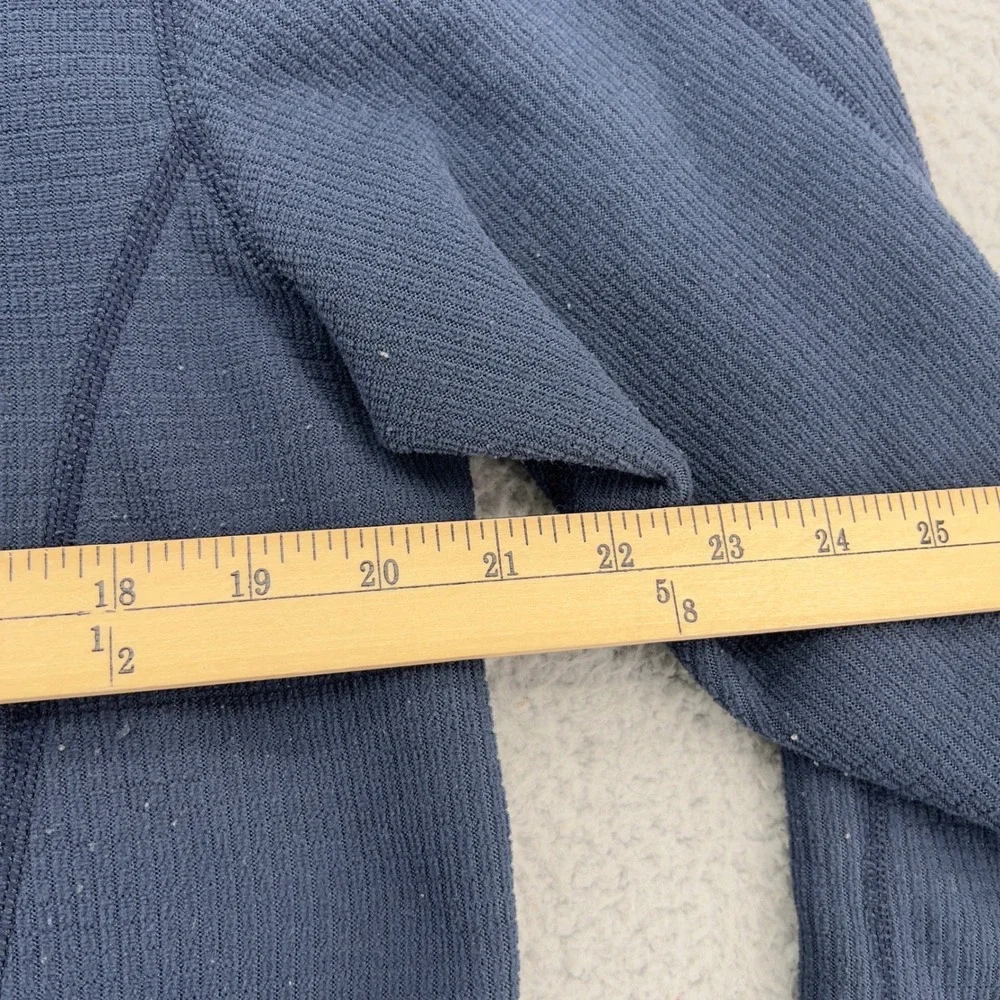 The North Face Mens Navy Blue Waffle Knit Quarter Zip Fleece Size Medium